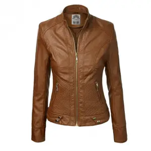 Women's motorcycle Jackets - CTC Woman’s Dressy Vegan Leather Biker Jacket